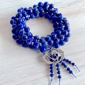 Lapis Lazuli Beads | Ajna | Zen Style Mala Pendant Necklace